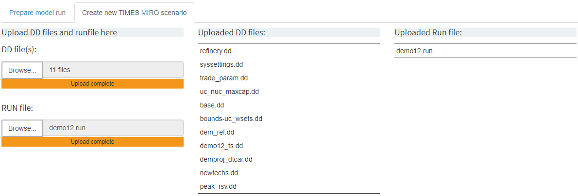 Upload dd and run files